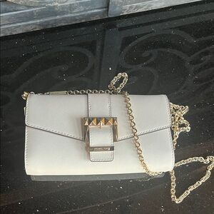 Michael Kors Cream Crossbody Bag with Gold Chain